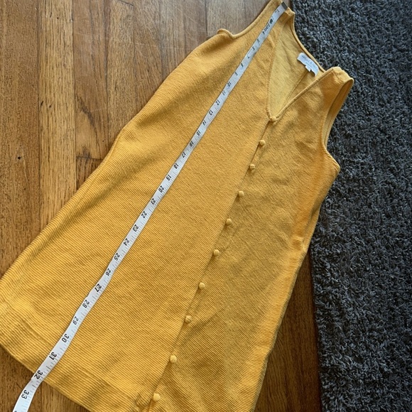 Madewell Texture & Thread Tank Dress Size XS Button Front Goldenrod - Picture 7 of 13